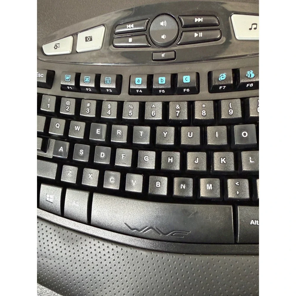 Logitech K350 Wireless Wave Keyboard with Dongle Black Ergonomic‎ Media Keys